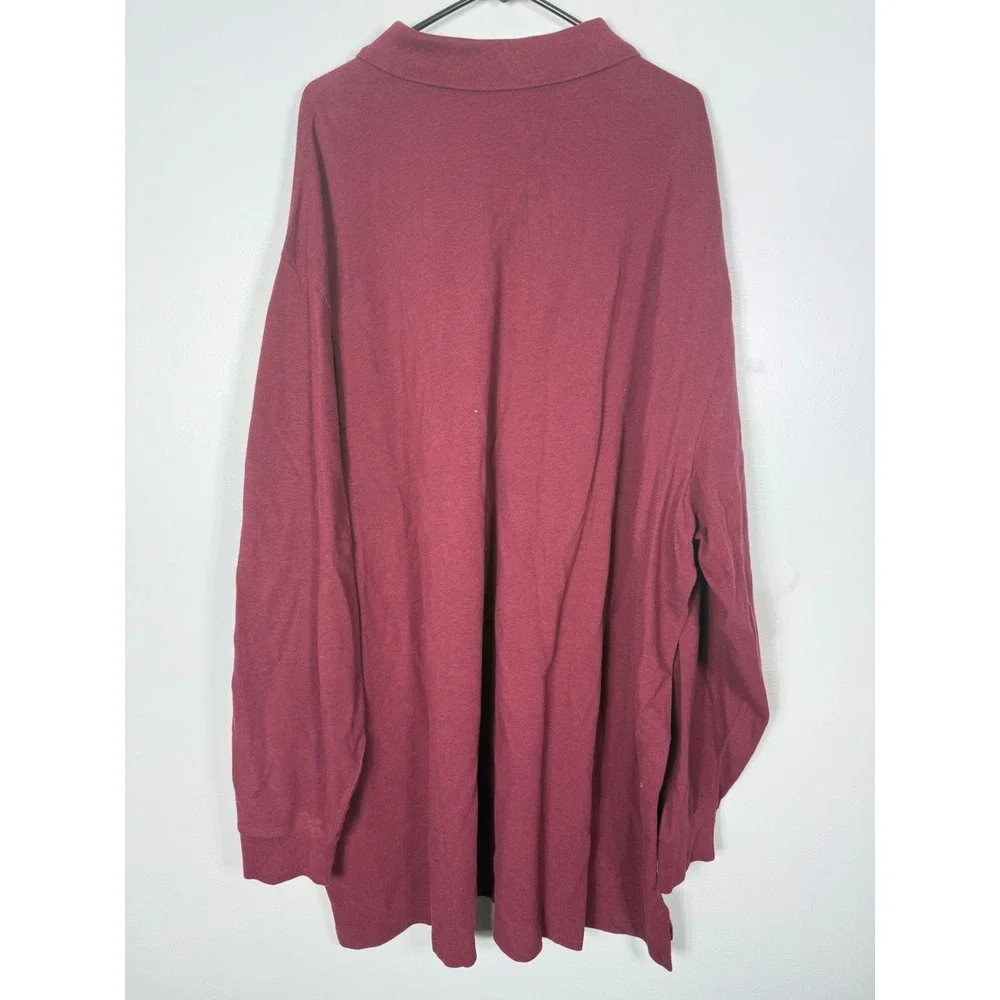 Polo Ralph Lauren Mens Long Sleeve‎ Polo Shirt Red Mesh 5XB Big & Tall NWT